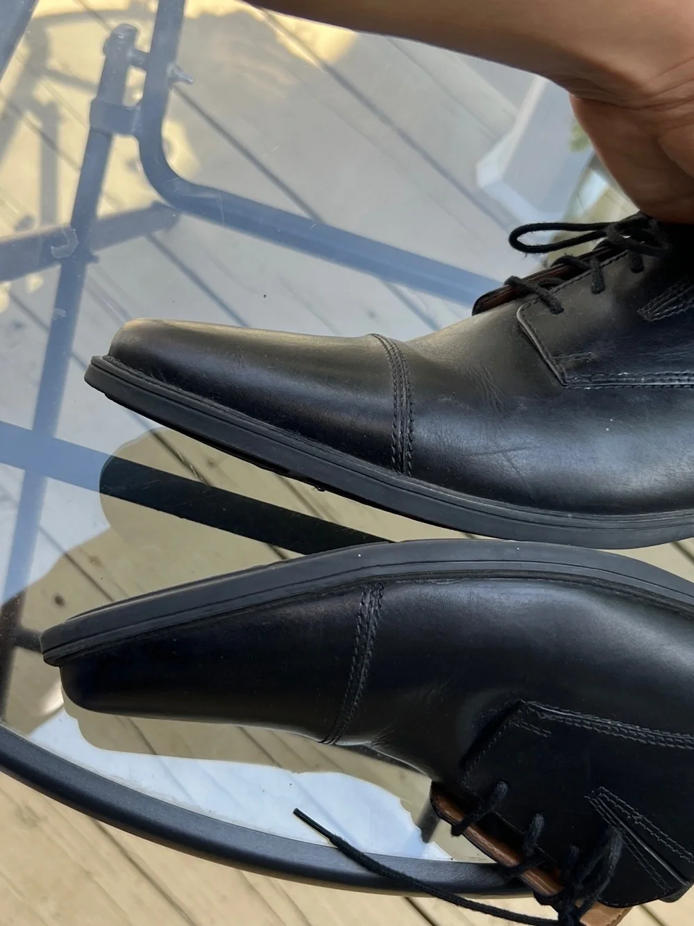 Clarks Tilden Cap Toe Oxford Classic Dress Shoes Black Leather Men's Size 13M